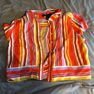 Button up, collared crop top